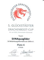 Urkunde 5.Gl&uuml;ckst&auml;dter Drachenbootcup